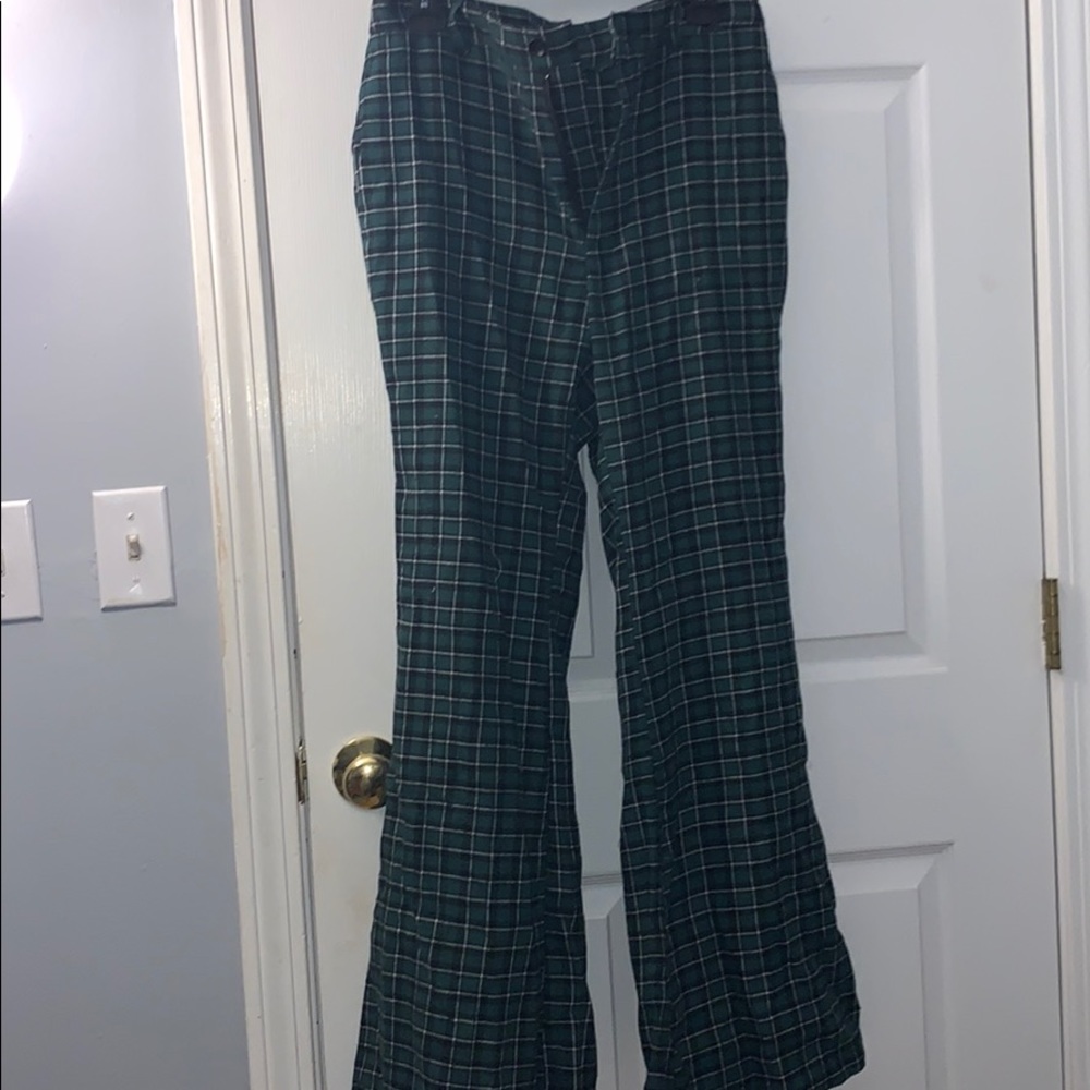 Green plaid pants